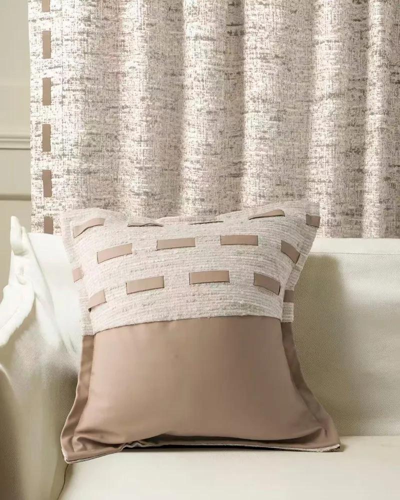 Juliette Textured Faux Leather Throw Pillowcase