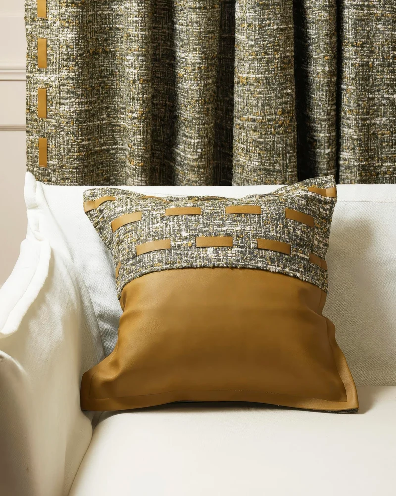 Juliette Textured Faux Leather Throw Pillowcase