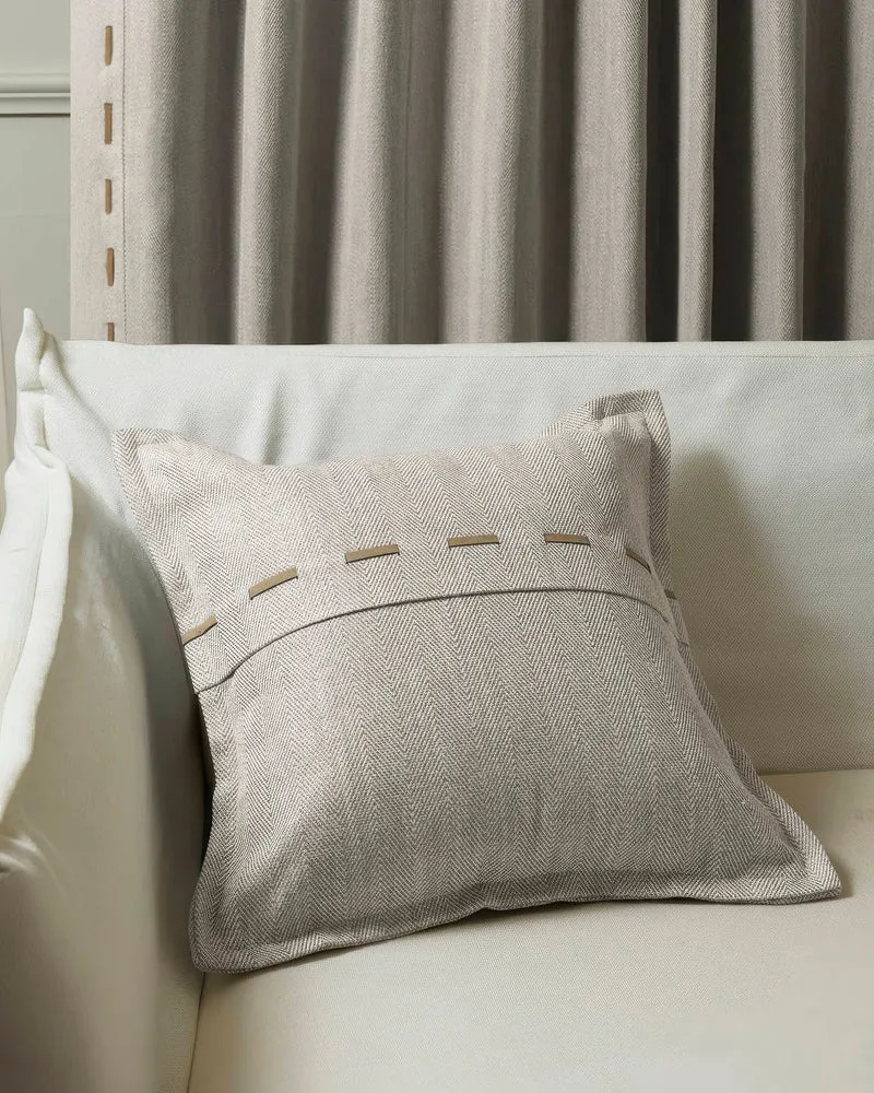 Cleo Textured Faux Leather Laced Throw Pillowcase