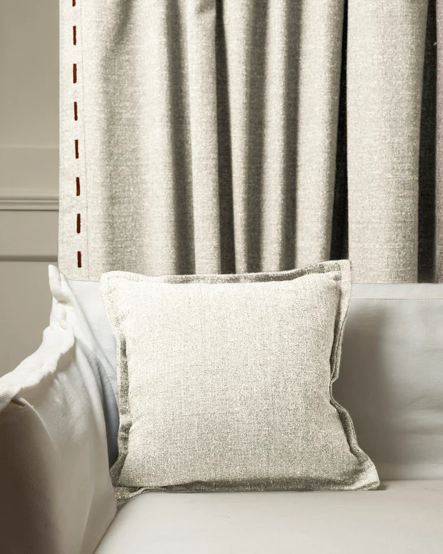 Luna Linen Blend Faux Leather Laced Throw Pillowcase