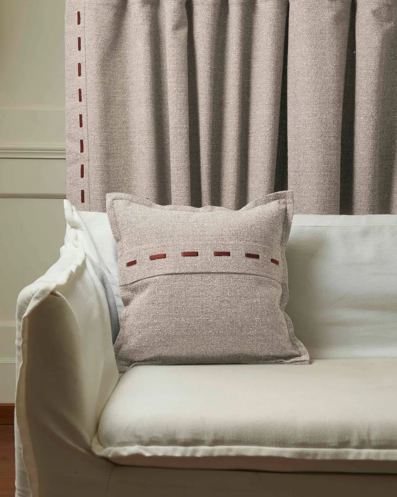 Luna Linen Blend Faux Leather Laced Throw Pillowcase