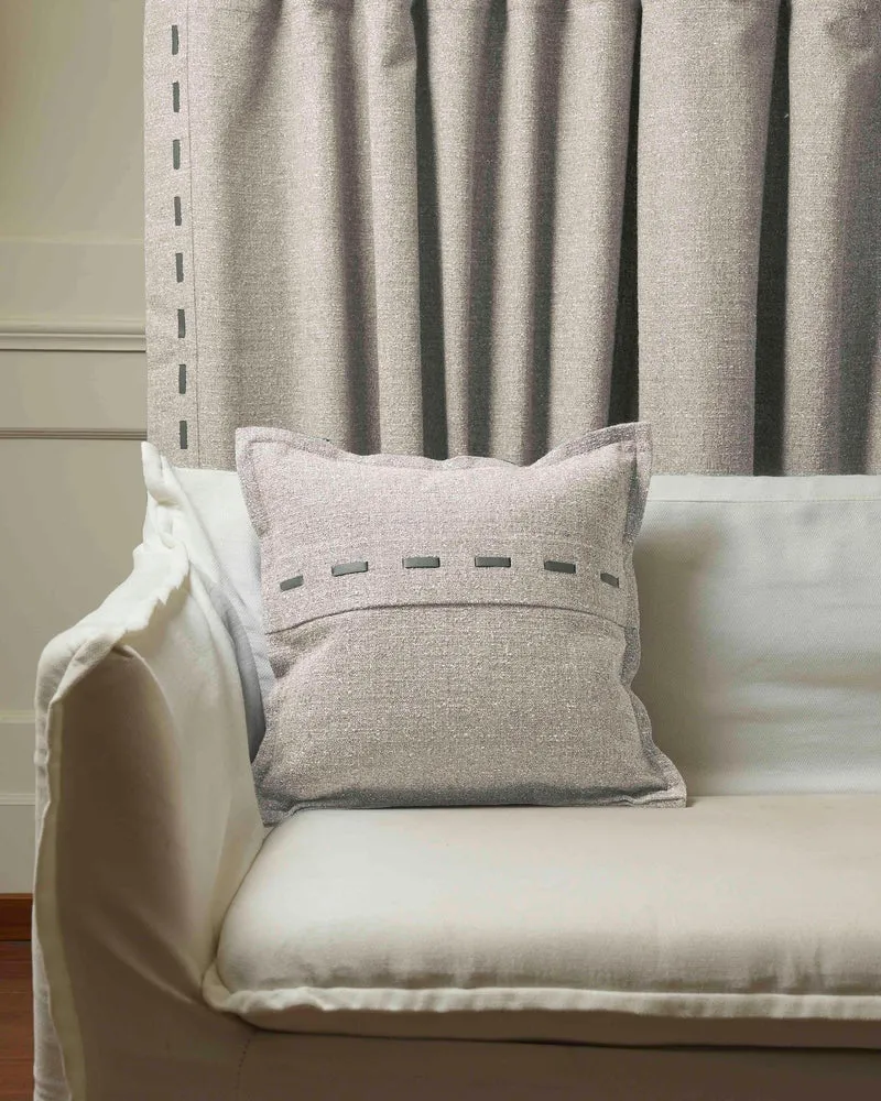 Luna Linen Blend Faux Leather Laced Throw Pillowcase