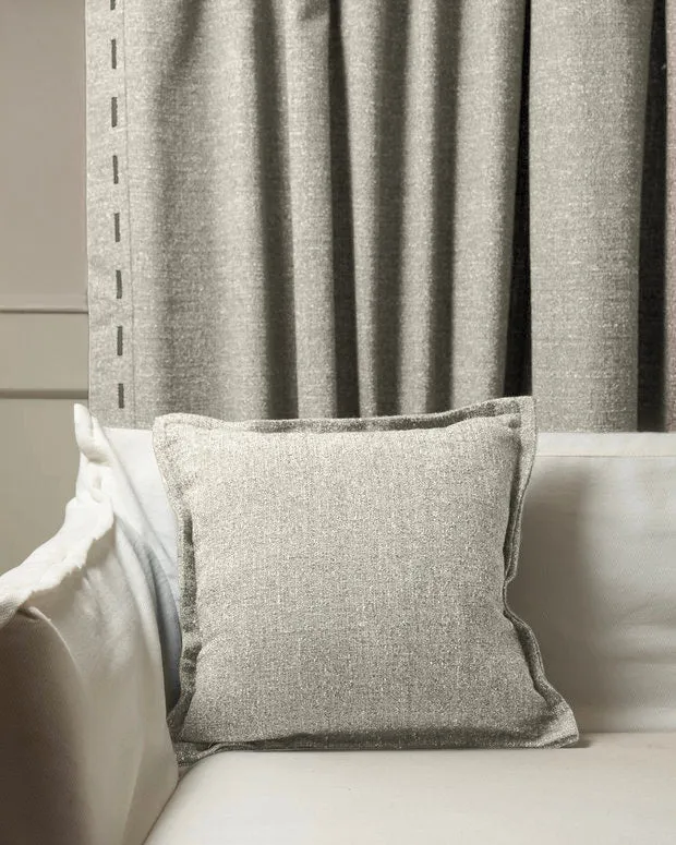 Luna Linen Blend Faux Leather Laced Throw Pillowcase