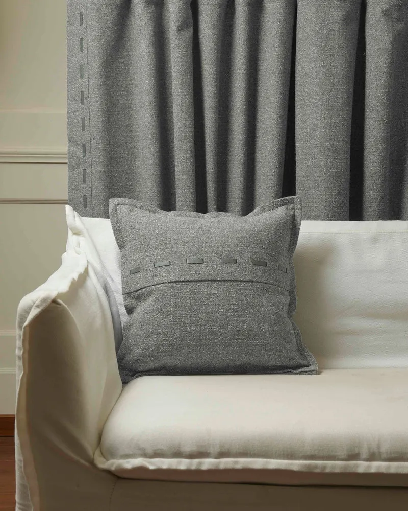 Luna Linen Blend Faux Leather Laced Throw Pillowcase