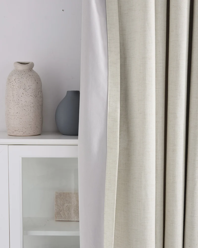 Sally 4 Layers 100% Blackout Soundproof Linen Blend Custom Curtain