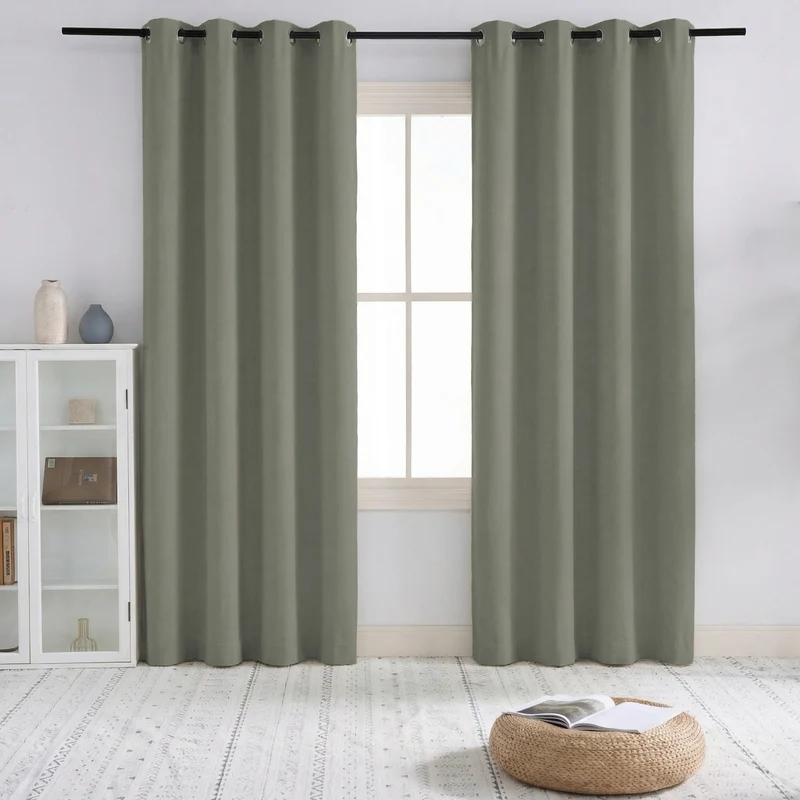 Sally 4 Layers 100% Blackout Soundproof Linen Blend Custom Curtain
