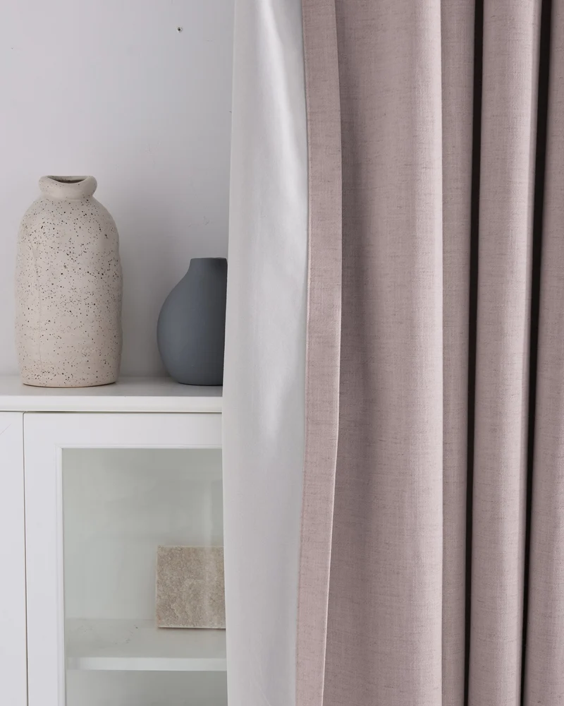 Sally 4 Layers 100% Blackout Soundproof Linen Blend Custom Curtain