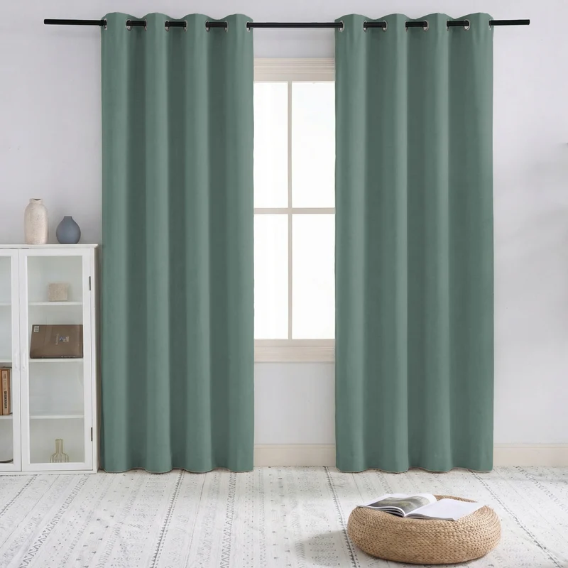 Sally 4 Layers 100% Blackout Soundproof Linen Blend Custom Curtain