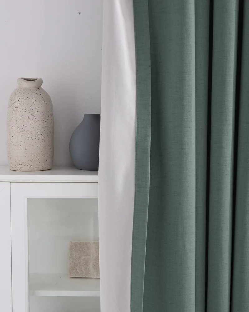Sally 4 Layers 100% Blackout Soundproof Linen Blend Custom Curtain