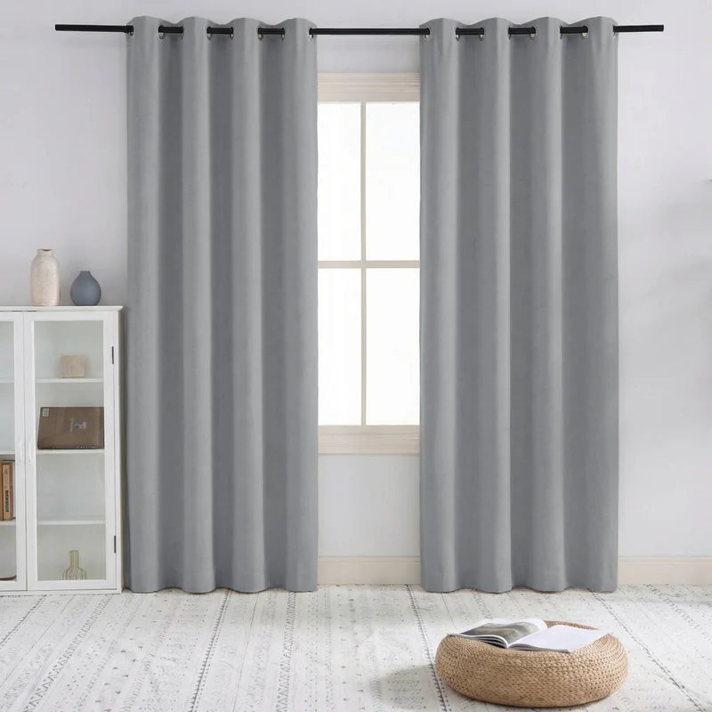 Sally 4 Layers 100% Blackout Soundproof Linen Blend Custom Curtain