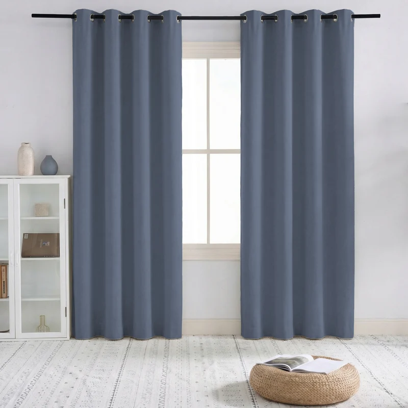 Sally 4 Layers 100% Blackout Soundproof Linen Blend Custom Curtain