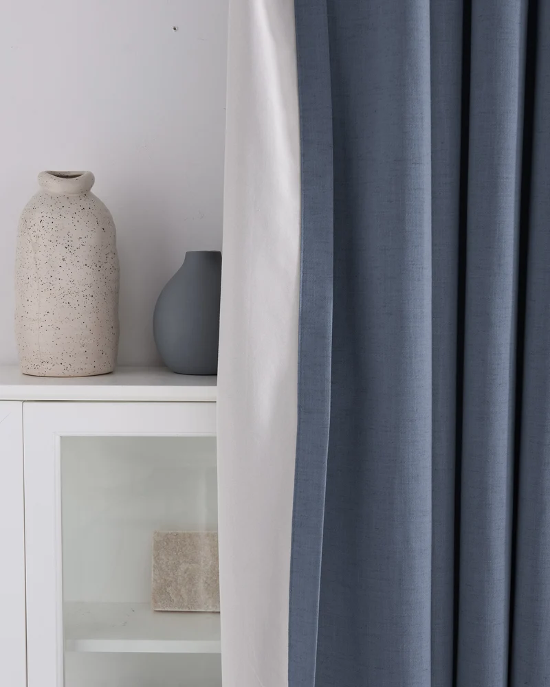 Sally 4 Layers 100% Blackout Soundproof Linen Blend Custom Curtain