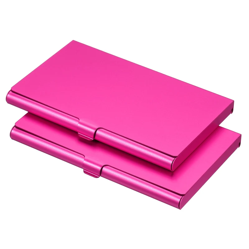 Business Card Holders, Aluminum Alloy Flip Cover Slim Name Cards Case for Women Men