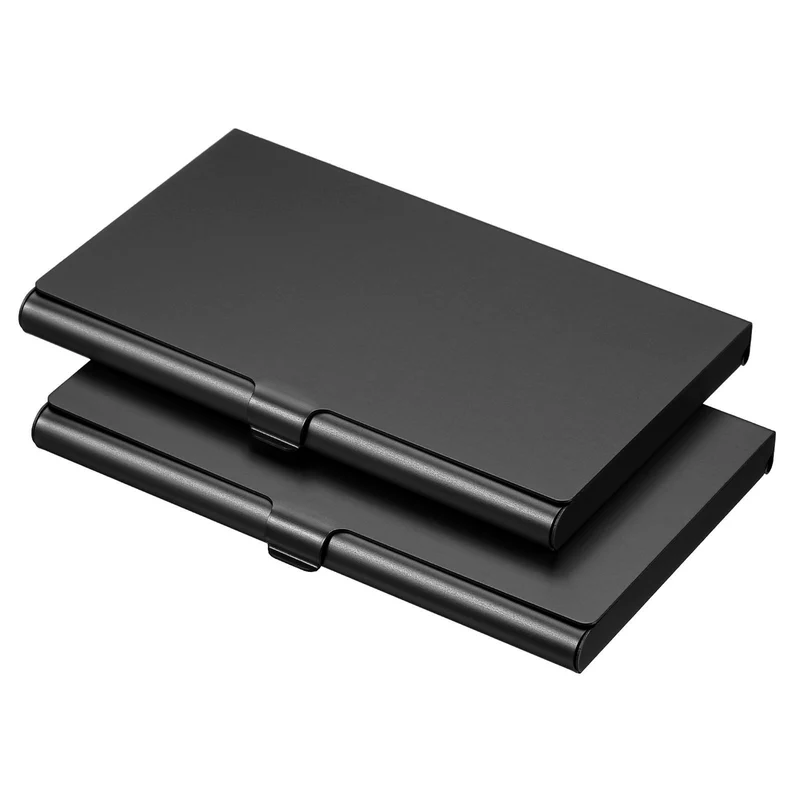 Business Card Holders, Aluminum Alloy Flip Cover Slim Name Cards Case for Women Men