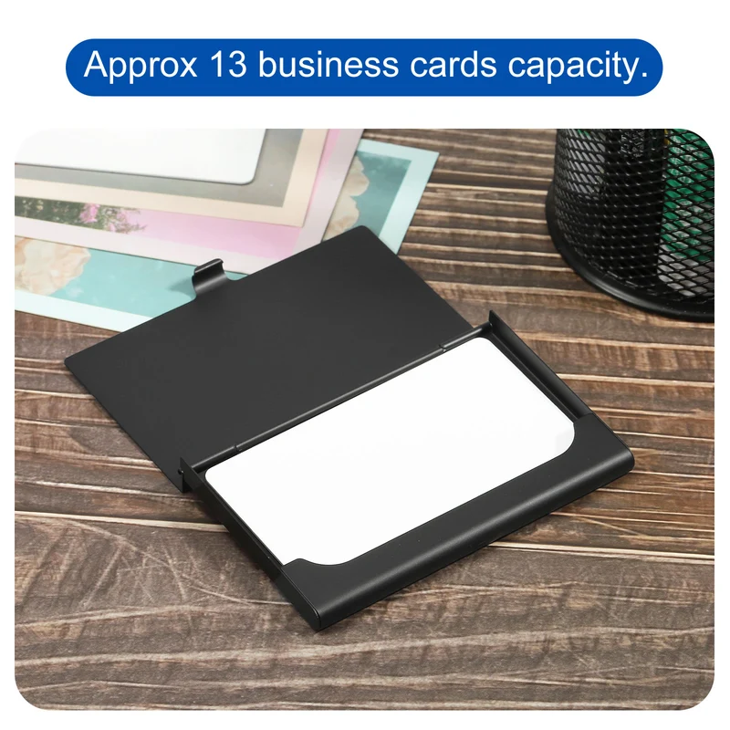 Business Card Holders, Aluminum Alloy Flip Cover Slim Name Cards Case for Women Men