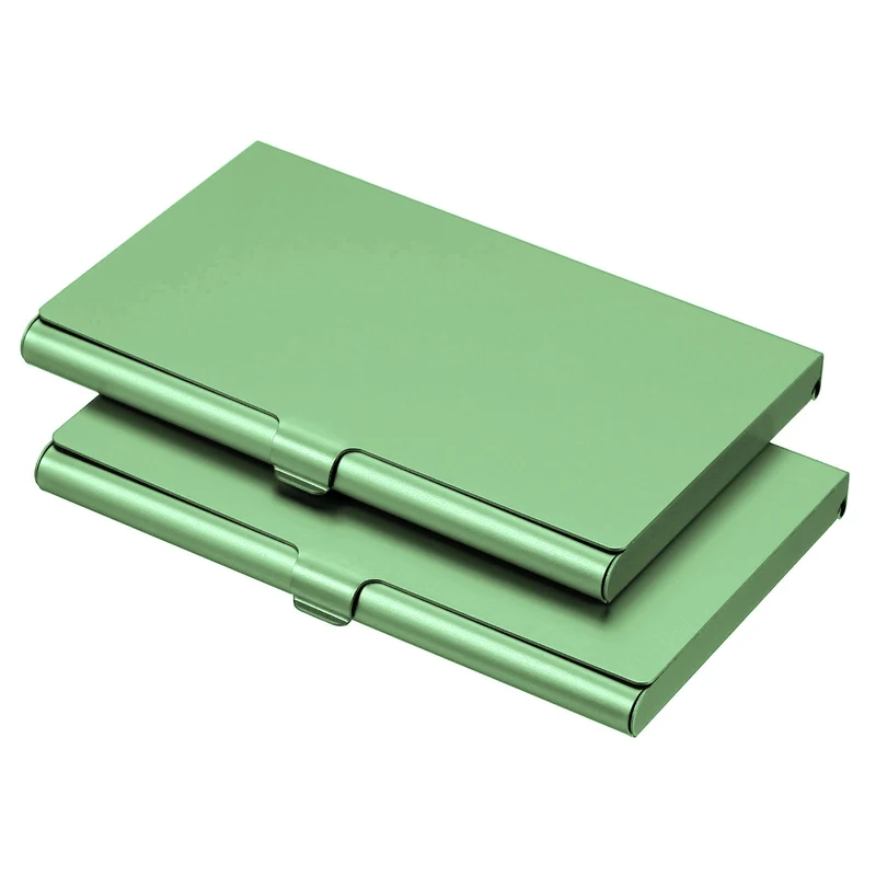 Business Card Holders, Aluminum Alloy Flip Cover Slim Name Cards Case for Women Men
