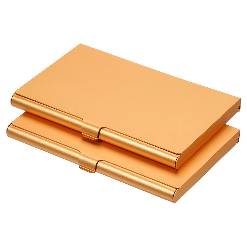 Business Card Holders, Aluminum Alloy Flip Cover Slim Name Cards Case for Women Men