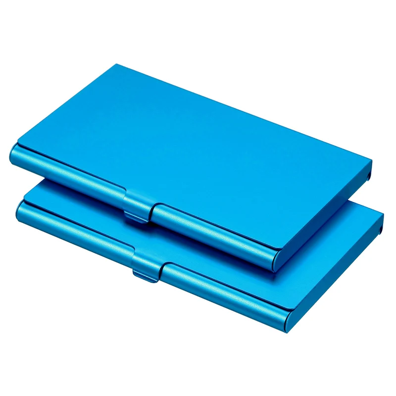 Business Card Holders, Aluminum Alloy Flip Cover Slim Name Cards Case for Women Men