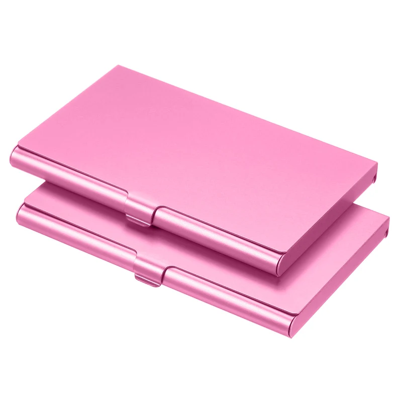 Business Card Holders, Aluminum Alloy Flip Cover Slim Name Cards Case for Women Men