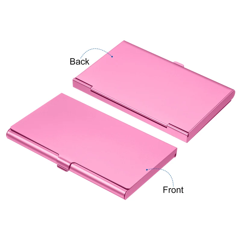 Business Card Holders, Aluminum Alloy Flip Cover Slim Name Cards Case for Women Men