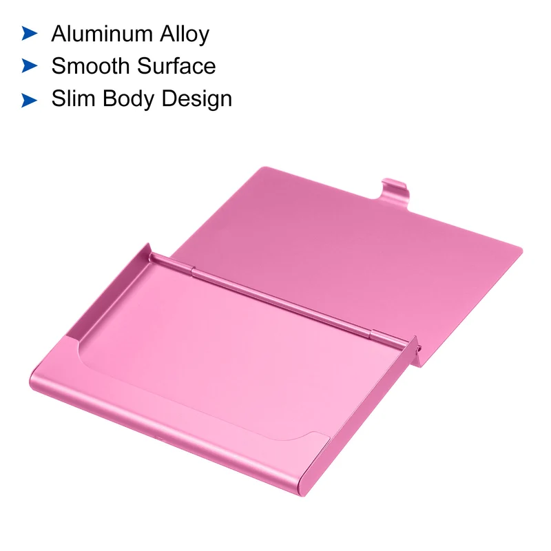 Business Card Holders, Aluminum Alloy Flip Cover Slim Name Cards Case for Women Men