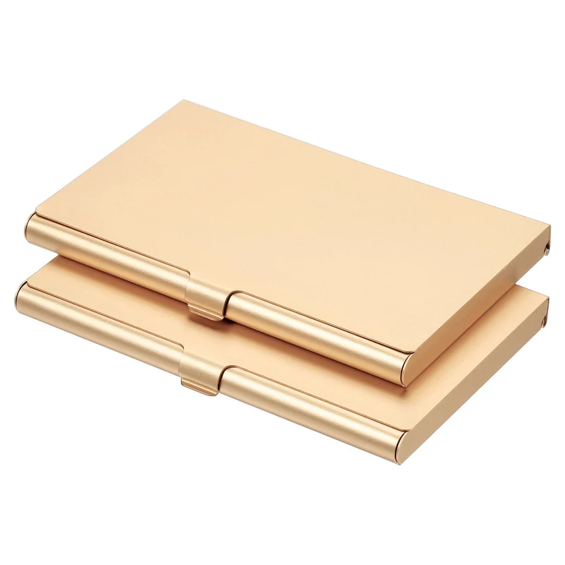 Business Card Holders, Aluminum Alloy Flip Cover Slim Name Cards Case for Women Men