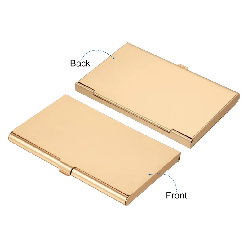 Business Card Holders, Aluminum Alloy Flip Cover Slim Name Cards Case for Women Men
