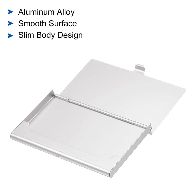 Business Card Holders, Aluminum Alloy Flip Cover Slim Name Cards Case for Women Men