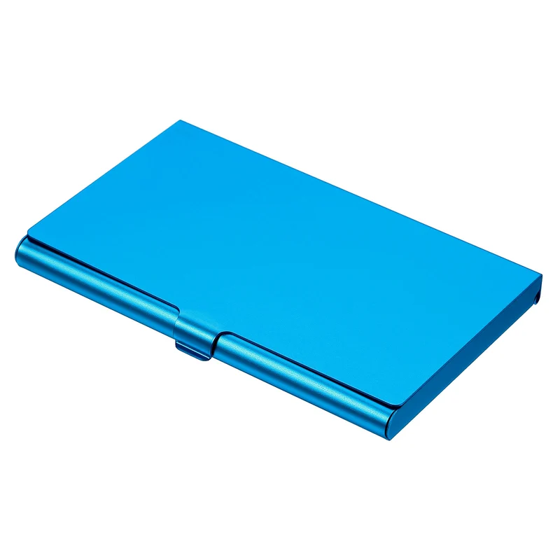 Business Card Holder, Aluminum Alloy Flip Cover Slim Name Cards Case for Women Men