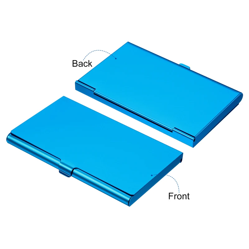 Business Card Holder, Aluminum Alloy Flip Cover Slim Name Cards Case for Women Men