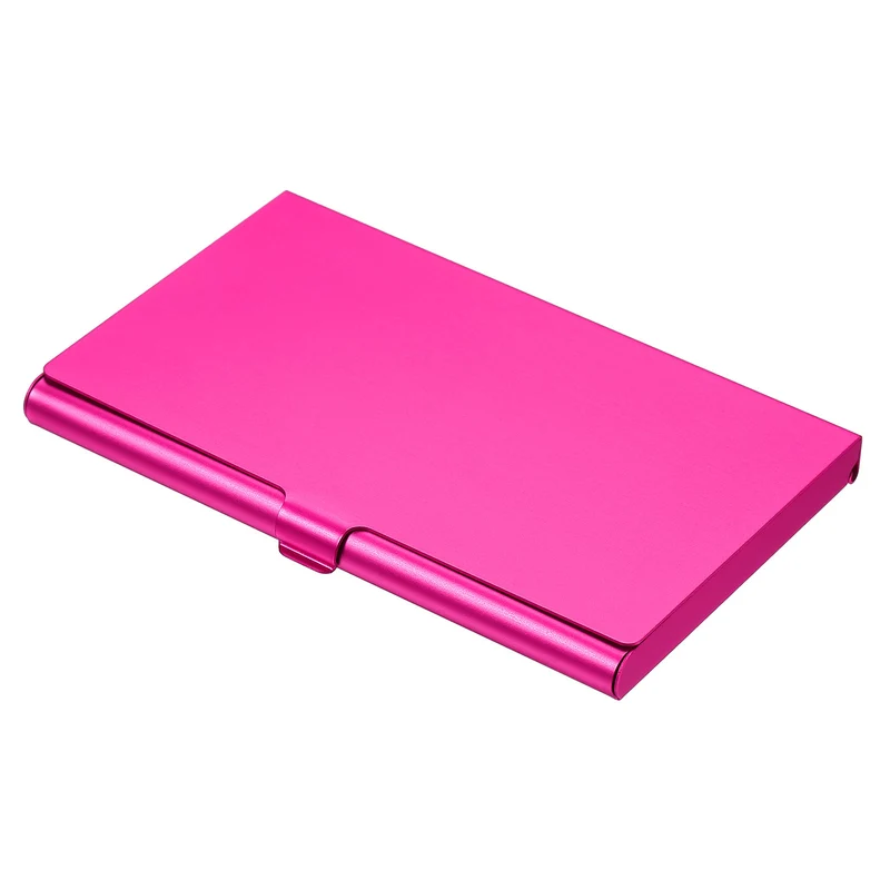 Business Card Holder, Aluminum Alloy Flip Cover Slim Name Cards Case for Women Men