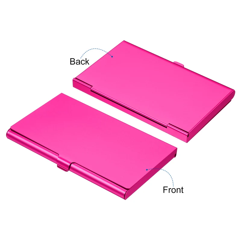 Business Card Holder, Aluminum Alloy Flip Cover Slim Name Cards Case for Women Men