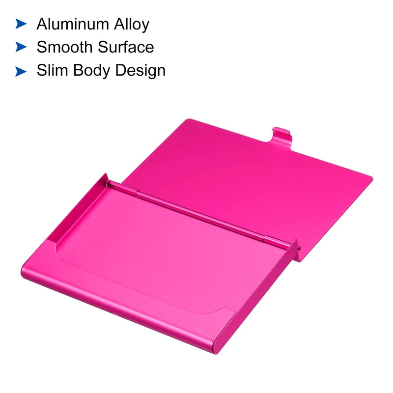 Business Card Holder, Aluminum Alloy Flip Cover Slim Name Cards Case for Women Men