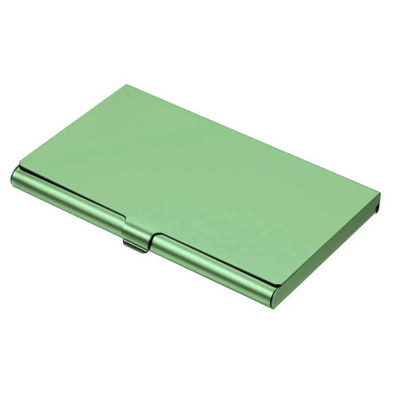 Business Card Holder, Aluminum Alloy Flip Cover Slim Name Cards Case for Women Men