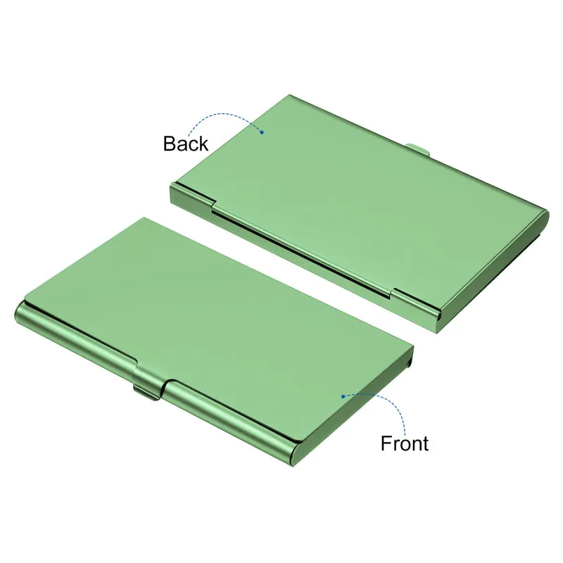 Business Card Holder, Aluminum Alloy Flip Cover Slim Name Cards Case for Women Men