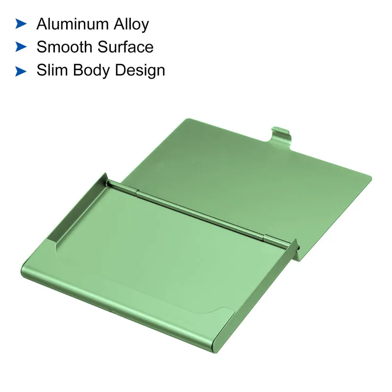 Business Card Holder, Aluminum Alloy Flip Cover Slim Name Cards Case for Women Men