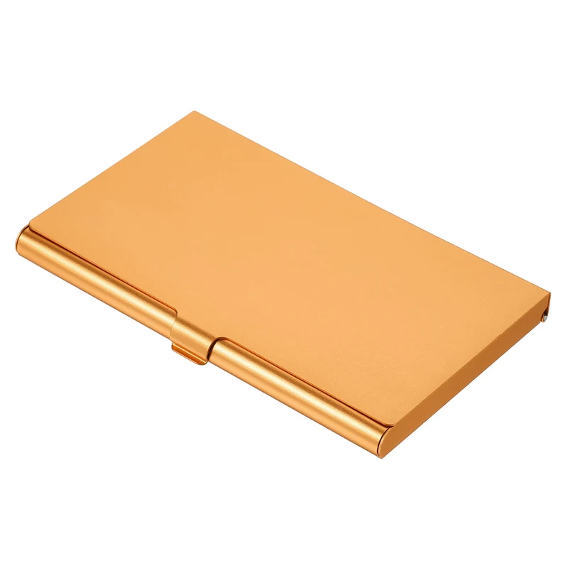 Business Card Holder, Aluminum Alloy Flip Cover Slim Name Cards Case for Women Men