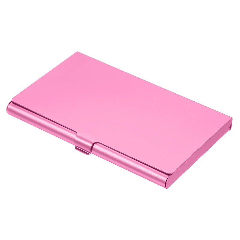 Business Card Holder, Aluminum Alloy Flip Cover Slim Name Cards Case for Women Men