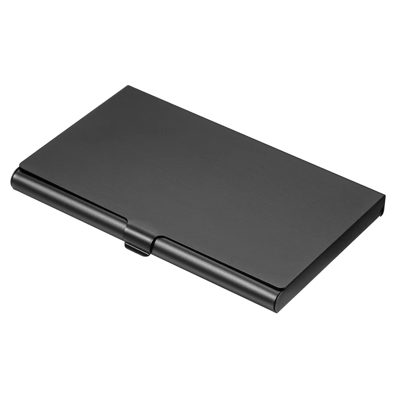 Business Card Holder, Aluminum Alloy Flip Cover Slim Name Cards Case for Women Men