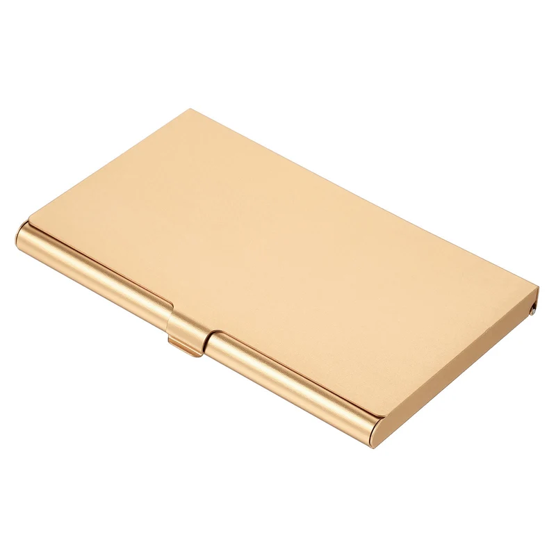 Business Card Holder, Aluminum Alloy Flip Cover Slim Name Cards Case for Women Men