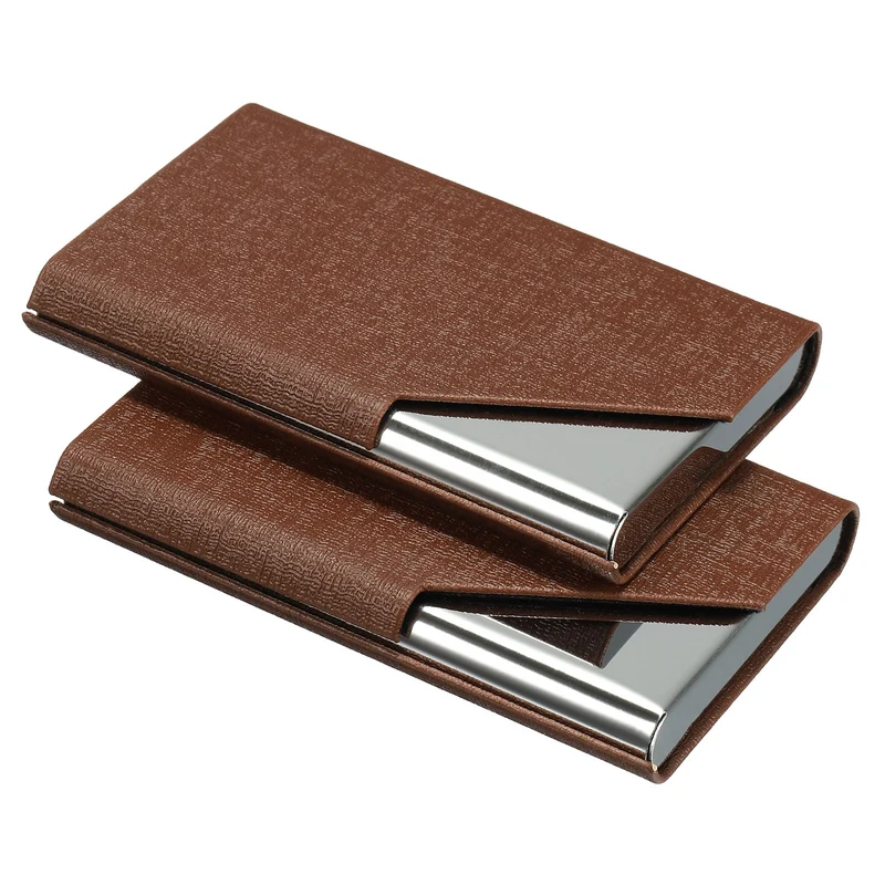 Business Card Holder, PU Leather Flip Slim Name Cards Protector Cases for Women Men