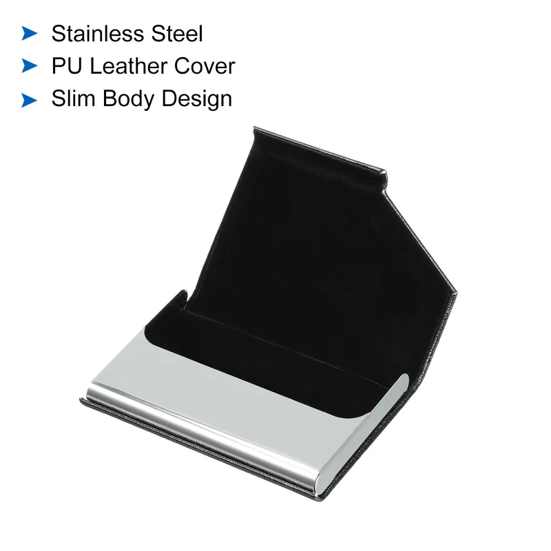 Business Card Holder, PU Leather Flip Slim Name Cards Protector Cases for Women Men
