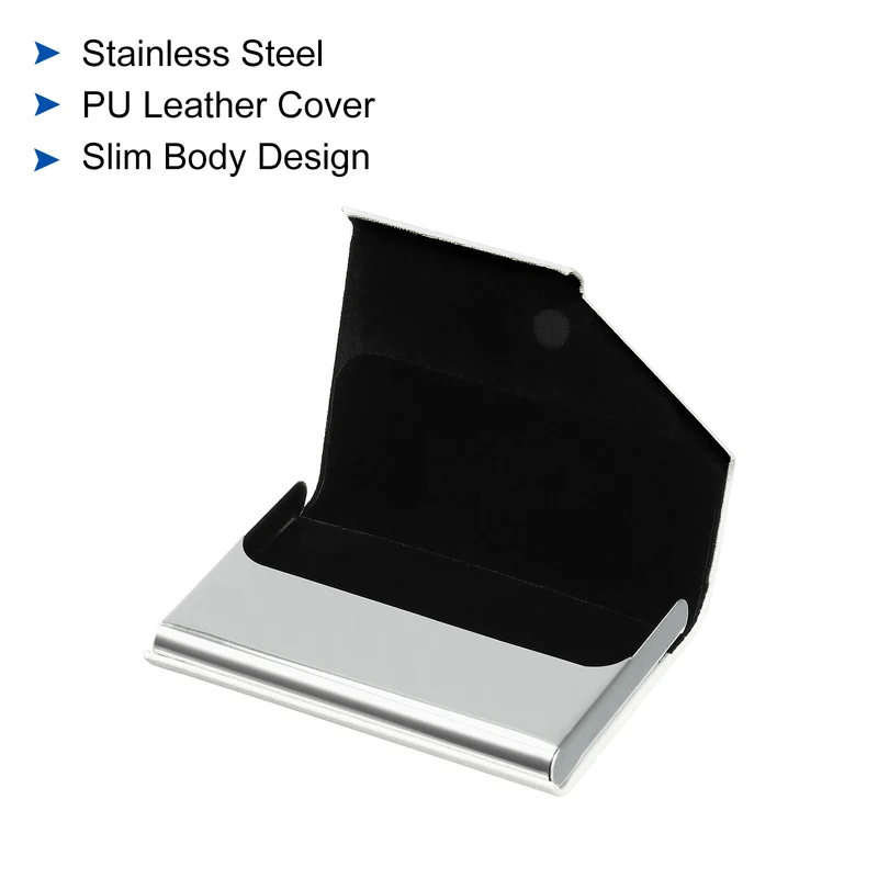 Business Card Holder, PU Leather Flip Slim Name Cards Protector Case for Women Men