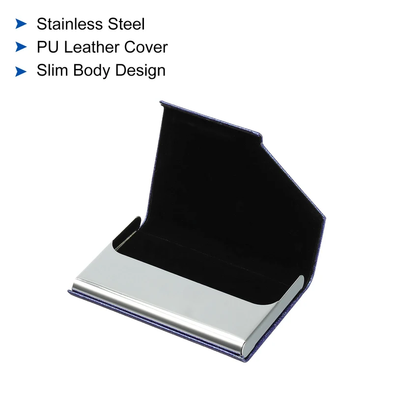 Business Card Holder, PU Leather Flip Slim Name Cards Protector Case for Women Men