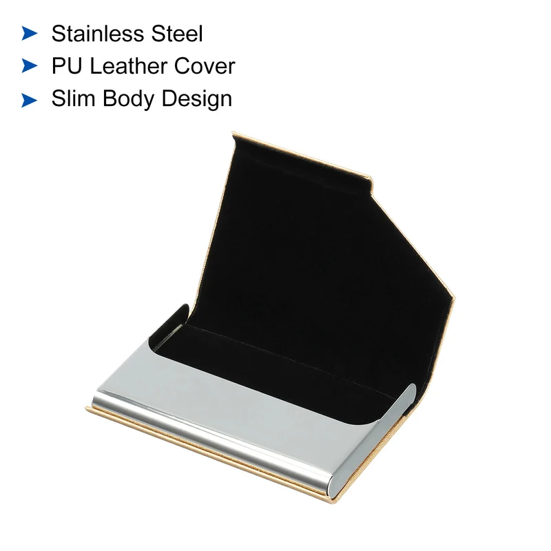 Business Card Holder, PU Leather Flip Slim Name Cards Protector Case for Women Men