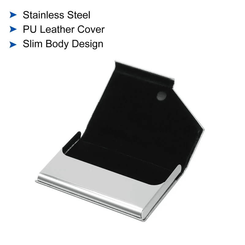 Business Card Holder, PU Leather Flip Slim Name Cards Protector Case for Women Men