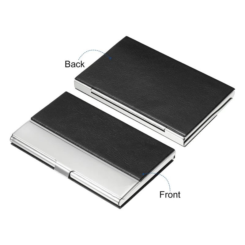 Business Card Holder, PU Leather Flip Slim Name Cards Protector Case, for Women Men