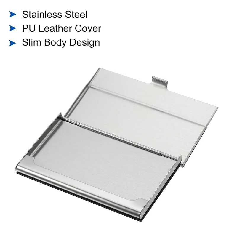 Business Card Holder, PU Leather Flip Slim Name Cards Protector Case, for Women Men