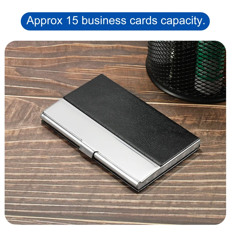 Business Card Holder, PU Leather Flip Slim Name Cards Protector Case, for Women Men
