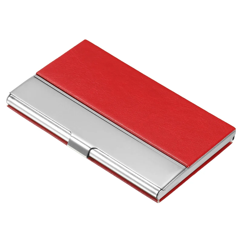 Business Card Holder, PU Leather Flip Slim Name Cards Protector Case, for Women Men